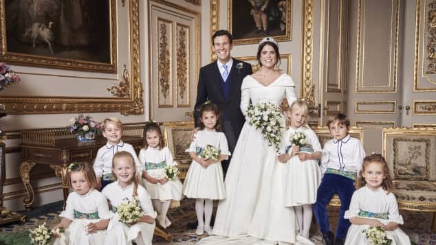 Princess Eugenie, Jack Brooksbank and their flower girls and page boys 