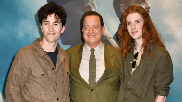 Brendan Fraser with his children