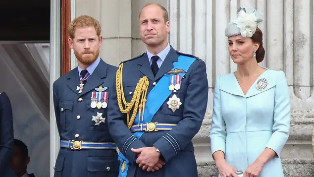 Duchess Catherine, Prince Harry and Prince William 