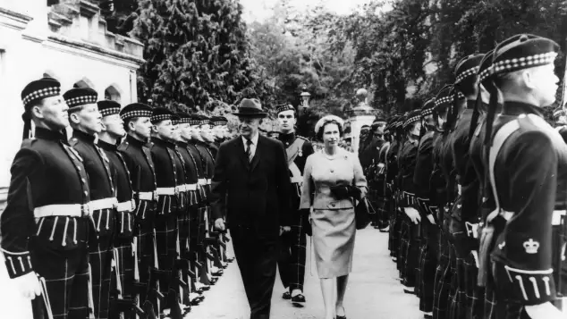 Dwight D. Eisenhower and Queen Elizabeth II. 