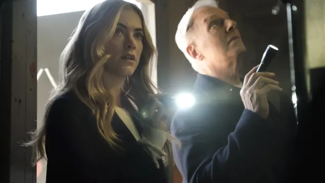Emily Wickersham and Mark Harmon