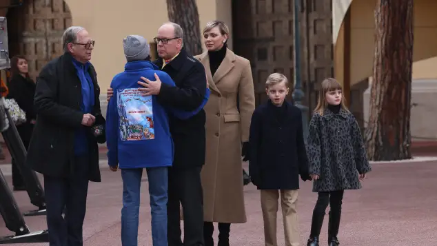 Prince Albert and Princess Charlène with the children 