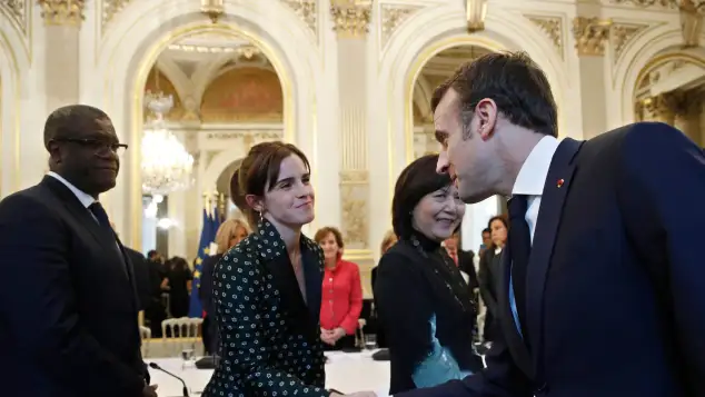 Emma Watson and Emmanuel Macron