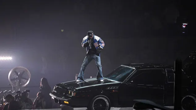 Kendrick Lamar at the Super Bowl halftime show