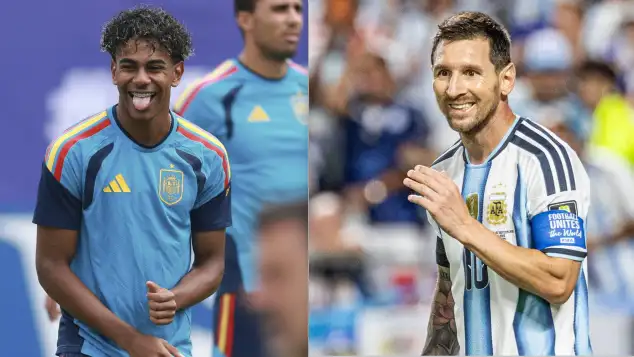 Lamine Yamal and Lionel Messi