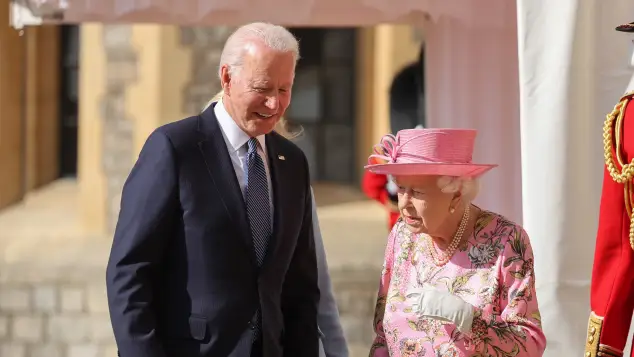 Joe Biden and Queen Elizabeth II