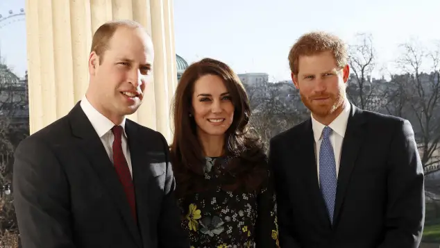 Prince Harry, Prince William and Princess Kate