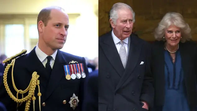 Prince William, King Charles and Queen Camilla