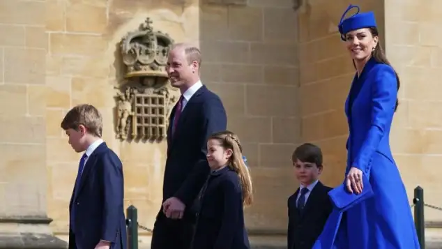 Prince William and Princess Kate with their children