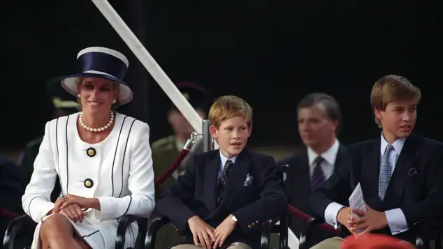 Princess Diana with Prince Harry and Prince William