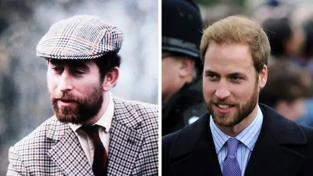 Prince Charles 1976 et Prince William 2008