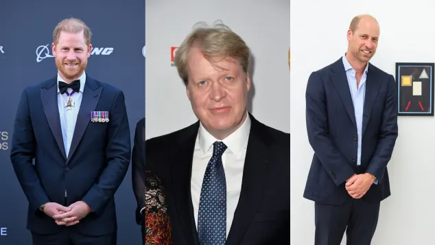 Prince Harry, Prince William, and Charles Spencer