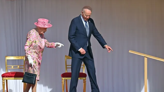 Queen Elizabeth II and Joe Biden