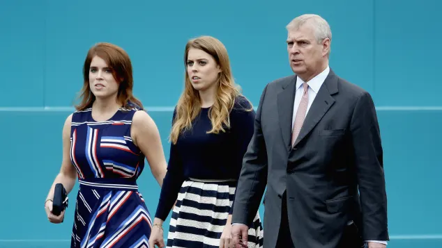 Prince Andrew, Princess Beatrice and Princess Eugenie