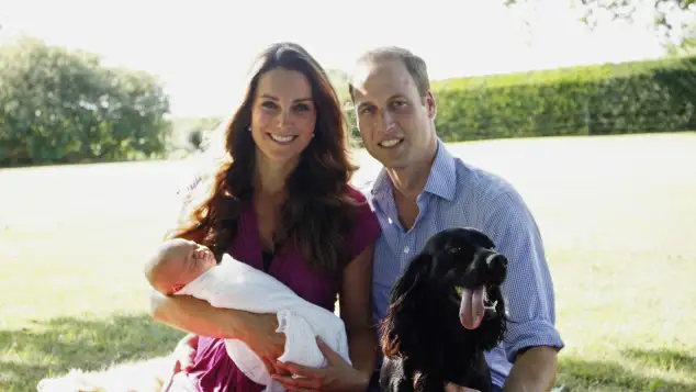 Duchess Catherine, Prince William, Prince George, Lupo and Tilly