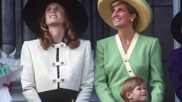 Fergie, la princesa Diana y el príncipe Harry