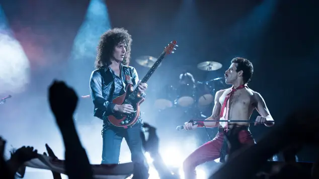Rami Malek and Gwilym Lee in 'Bohemian Rhapsody'