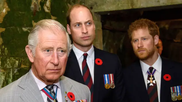 Príncipe Carlos, el príncipe William y el príncipe Harry