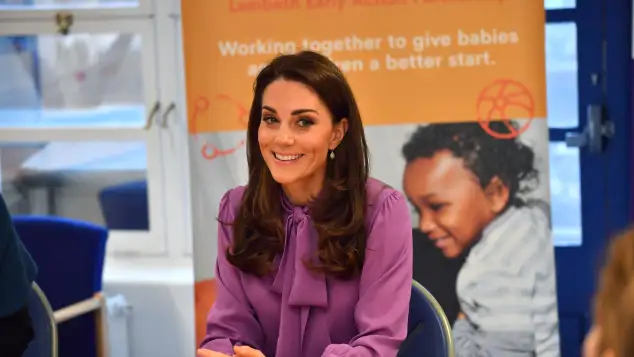 Duchess Catherine in Purple Gucci Blouse