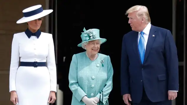 Melania Trump, Queen Elizabeth II and President Donald Trump