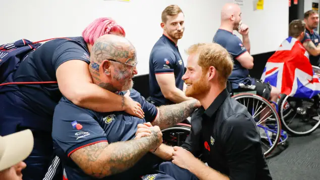 Prince Harry and Paul Guest at the Invictus Games in Sydney