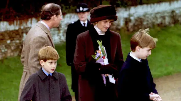 Prince Harry, Prince William and Princess Diana