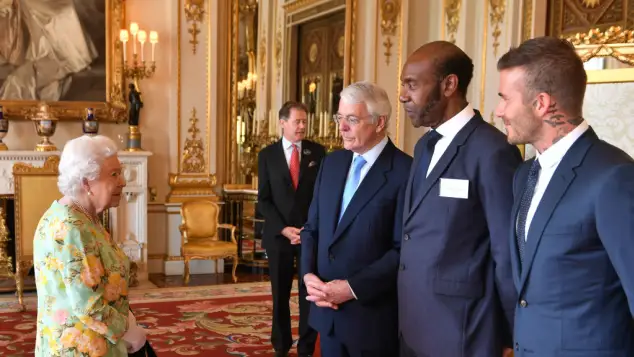 Queen Elizabeth and David Beckham