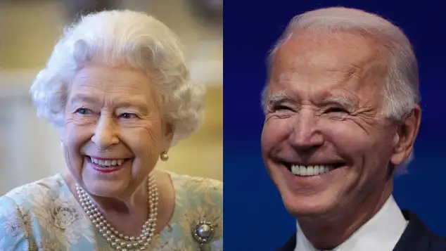Queen Elizabeth II and President Joe Biden