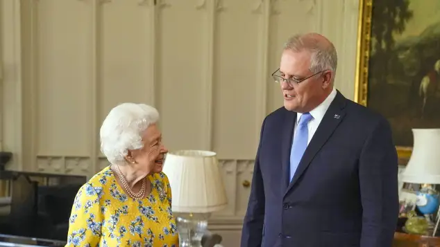 Queen Elizabeth II and Prime Minister Scott Morrison