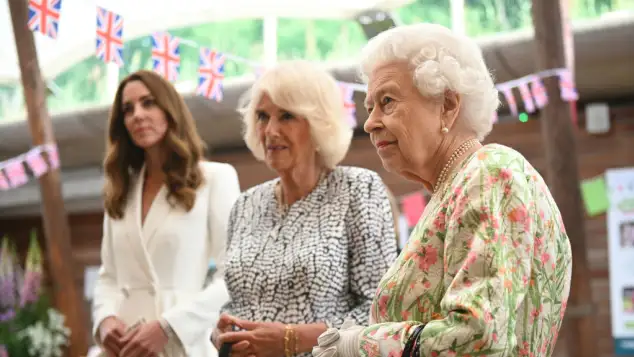 Queen Elizabeth II, Camila Parker, and Kate Middleton