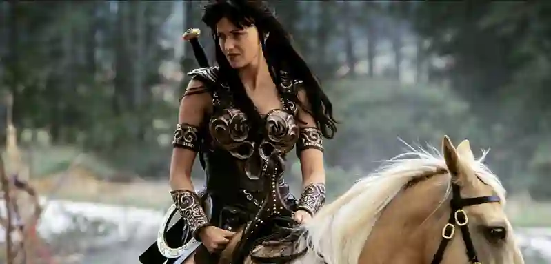 Lucy Lawless as "Xena" in 'Xena: Warrior Princess'.