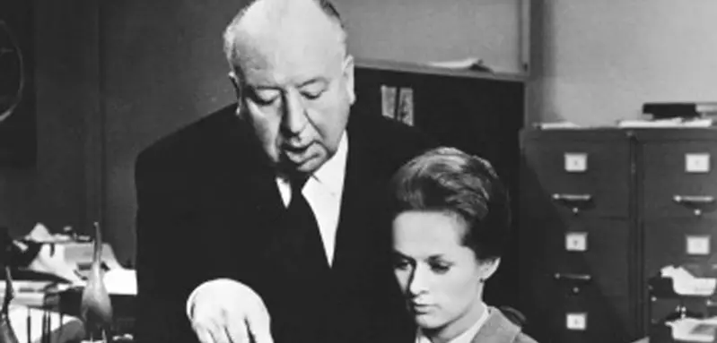 Alfred Hitchcock and Tippi Hedren