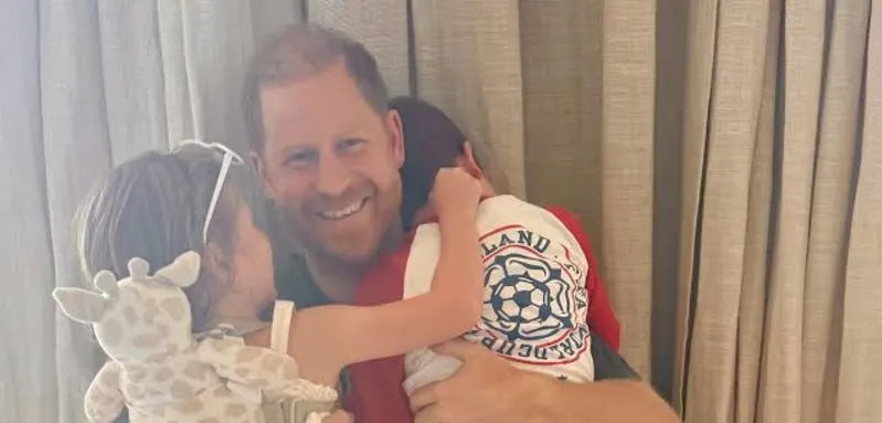 Prince Harry with his children