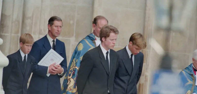 Prince William, Prince Harry, Earl Spencer, Prince Charles