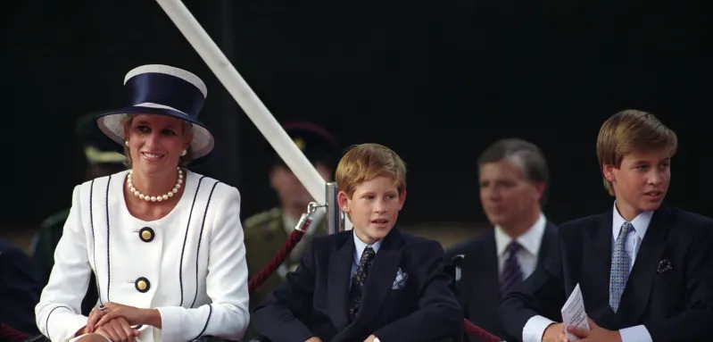 Princess Diana with Prince Harry and Prince William