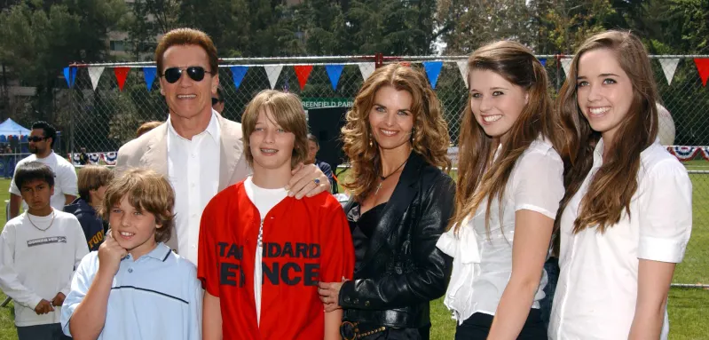 Arnold Schwarzenegger with his family