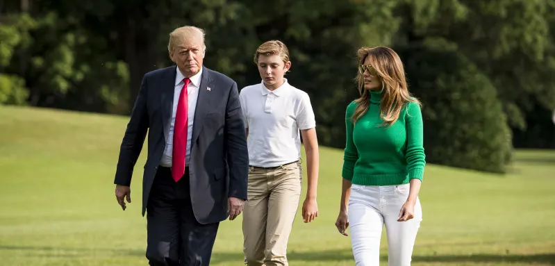 Donald Trump, Barron Trump and Melania Trump