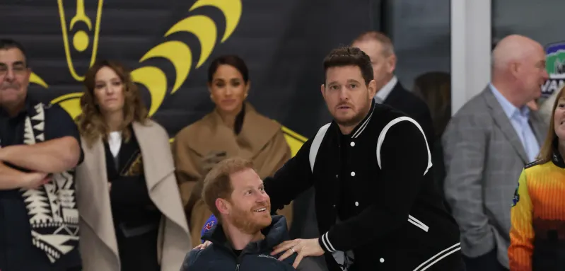 Prince Harry, Duchess Meghan and Michael Bublé