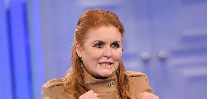 Sarah Ferguson, Duchess of York, guest of Rai talk show Porta a Porta, presents her book 'Her Heart for a Compass'. (Antonelli/AGF/Maria Laura Antonelli)