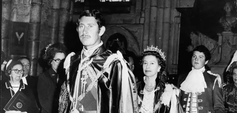 King Charles III young mustache