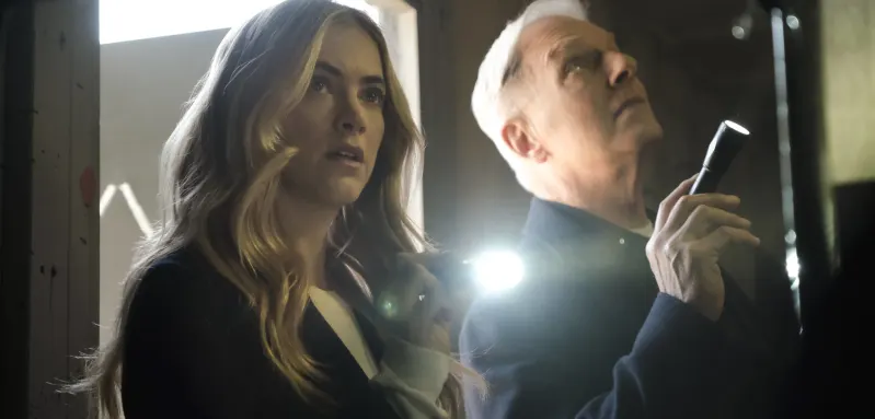 Emily Wickersham & Mark Harmon in 'NCIS'