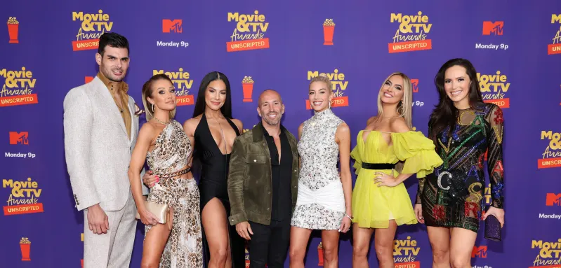 The "Selling Sunset" cast: Romain Bonnet, Mary Fitzgerald, Amanza Smith, Jason Oppenheim, Heather Rae Young, Davina Potratz and Chrishell Stause