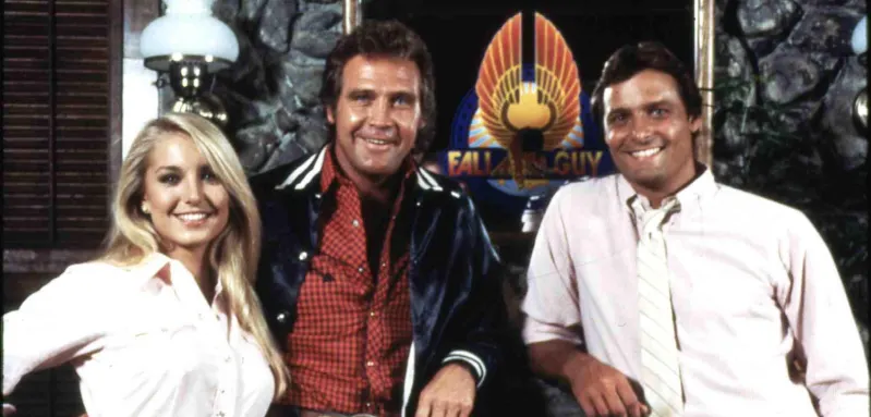 Heather Thomas, Lee Majors and Douglas Barr in 'The Fall Guy'