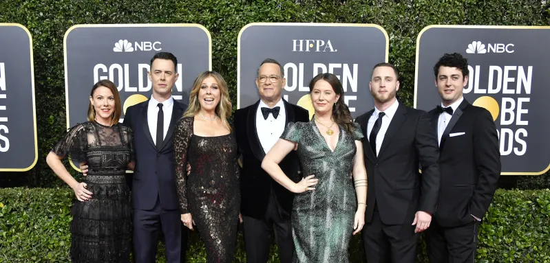 Samantha Bryant, Colin Hanks, Rita Wilson, Tom Hanks, Elizabeth Ann Hanks, Chet Hanks, and Truman Theodore Hanks