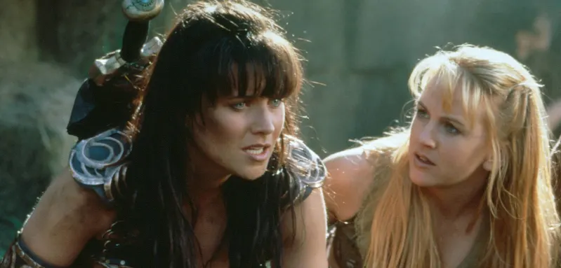 Lucy Lawless and Renee O'Connor in 'Xena: Warrior Princess'