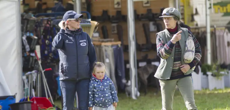 Zara Tindall, Mia Grace Tindall and Princess Anne