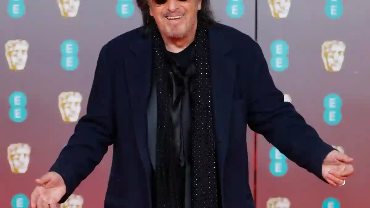 Al Pacino poses on the red carpet at the BAFTAs on February 2, 2020.