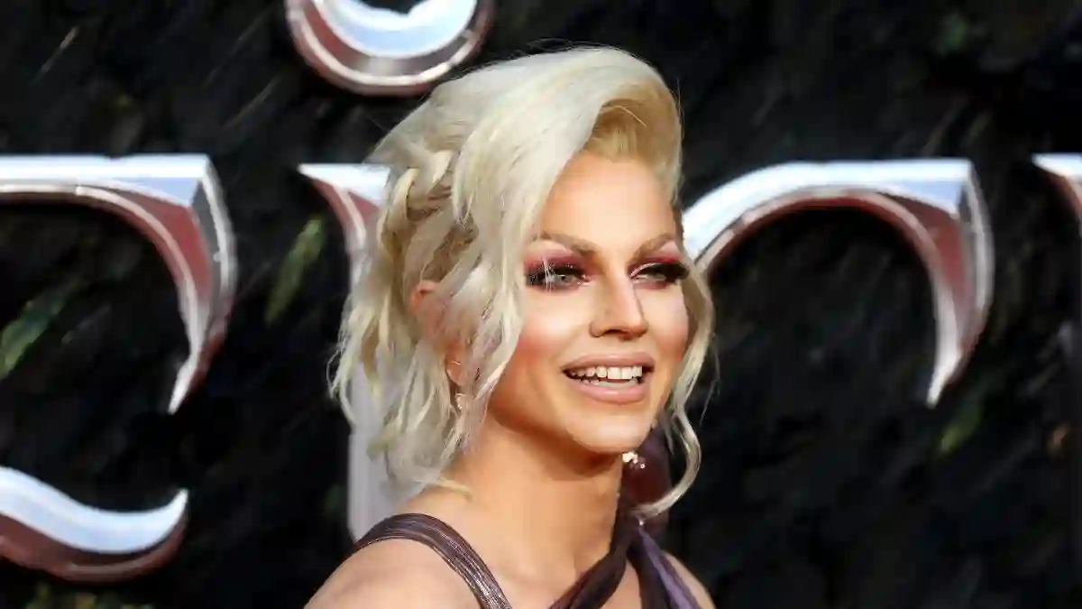 Courtney Act attends the European premiere of "Maleficent: Mistress of Evil" on October 09, 2019 in London, England.
