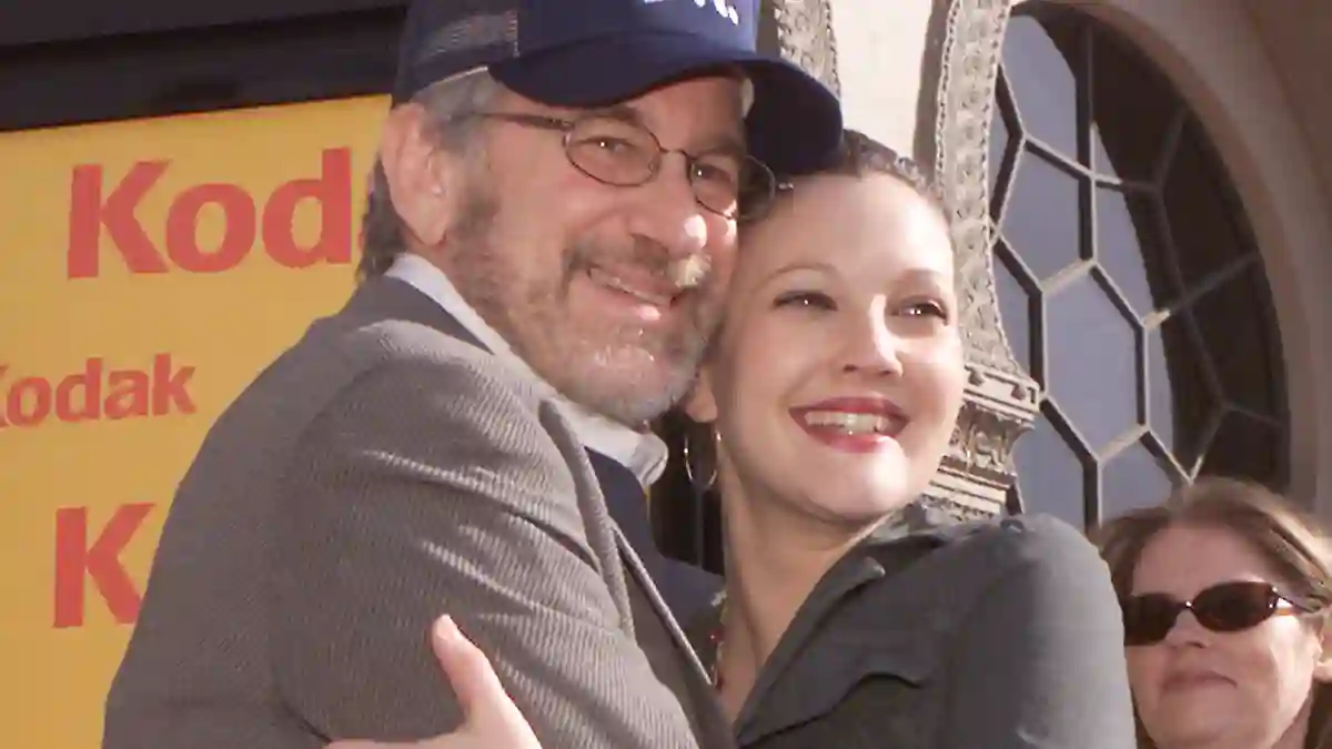 Steven Spielberg and Drew Barrymore at the 20th anniversary premiere of "E.T. The Extra-Terrestrial" at the Shrine Auditorium in Los Angeles, Ca. Saturday, March 16, 2002