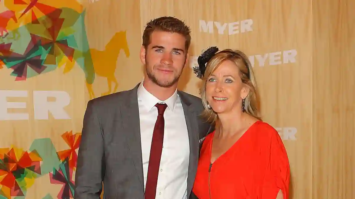 Liam Hemsworth and his mother in 2010